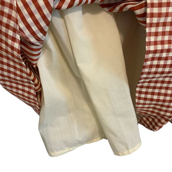 English Factory Burnt Red Long Sleeve Gingham Smocked Mini Dress Size Small - Picture 5 of 8